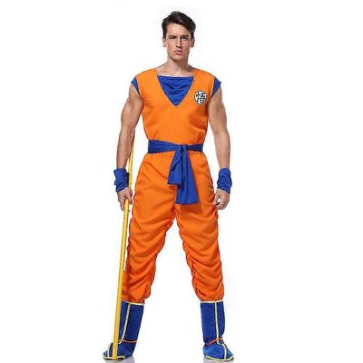 Dragon Ball Anime Son Goku Cosplay -puku miehille, aikuinen poika Goku -roolipelipukusetti Halloween-juhlat Hieno pukeutumisasu M