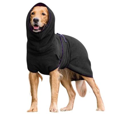 Mikasa Pet Hund Tøj Håndklæde Tørring Bathrobe Coat Hund Varmt tøj Sort XL