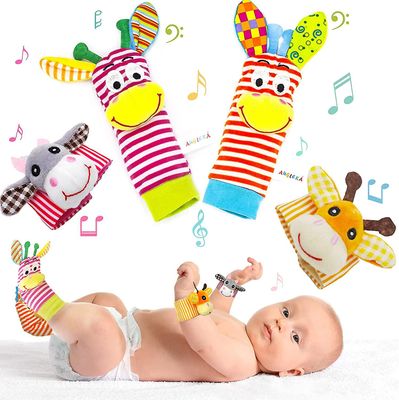 Ersam 4stk Baby Rattle Legetøj Nyfødte Drenge Piger Legetøj Gavesæt,til småbørn Spædbarn Babyer 0 6 12 Måneder, 2 Håndled 2 Sokker