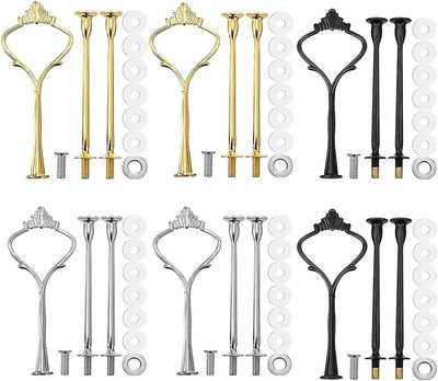 6 Cake Stand Rod Set, Metal Rod, Cake Stand Stenger, Metal Stenger Center Hole Cutter For Buffet Cake Stand