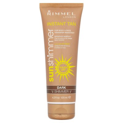 Rimmel Sunshimmer Instant Tan Makeup, Dark Shimmer 125 ml