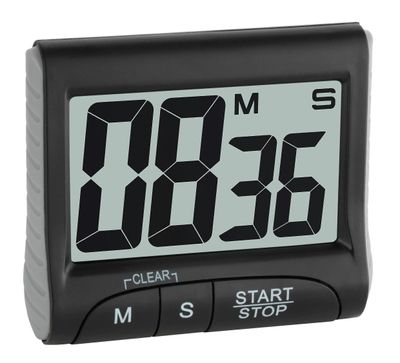 Tsim Digitaalinen ajastin ja sekuntikello, elektroninen muna-ajastin, näytöllä, suuria määriä, musta