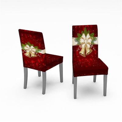 Nytår Glædelig jul Dug Stol Cover Dekorationer Klokker Single chair cover