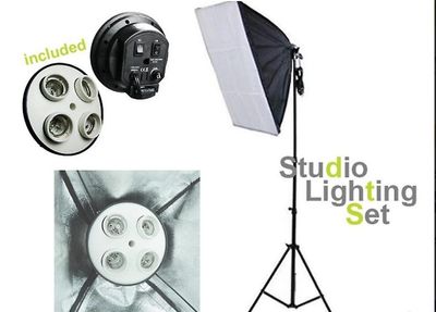 Ruili Photo Studio Light Set Photography Flash Lampeholder Reflektor Softbox Baggrunde