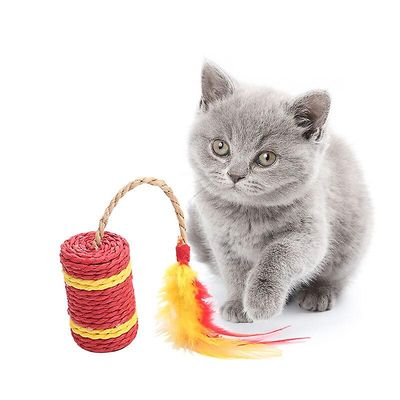 Cat Toys Winding Paper Rope fyrværkeri Legetøj med fjer katte kløer slibning Legetøj Killing Playing Toys Cat Supplies