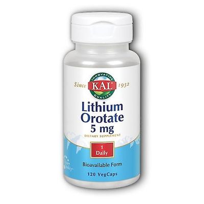 Kal Lithium Orotate, 120 Veg Caps (Pakke med 1)