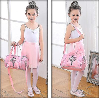 Children's Dance Bag Skulderveske Girls Latin Dance Bag Ballet Bag Personlig Ballett Bag Rosa