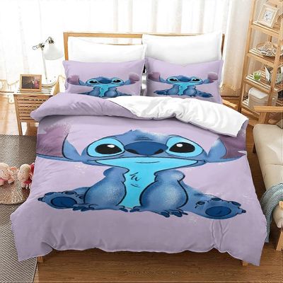 Kerota Stitch Lilo &; Stitch ylellinen pussilakana tyynyliinoilla peittopeittovuodevaatteella aikuisille ja teini-ikäisille Singlexc Double200x200cm