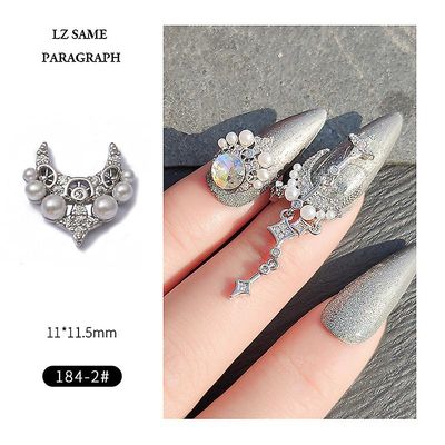 Manicure Zircon smykker Pearl Luksus Palace Mørk barok neglebjørn Dekoration 1842