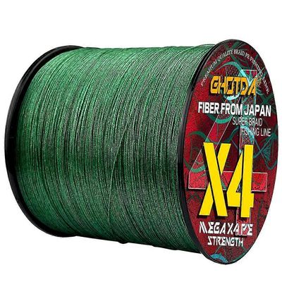 GHOTDA 1000M 4-säikeinen punottu siima, monisäikeinen lanka, X4 karppi PE-lankaa, 10-80LB, 0.11MM-0.50MM vihreä 40lb