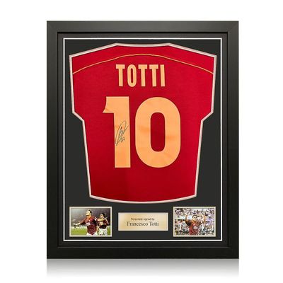 Exclusive Memorabilia Francesco Totti allekirjoitti AS Roman jalkapallopaidan kaudeksi 1998-99. Vakiokehys