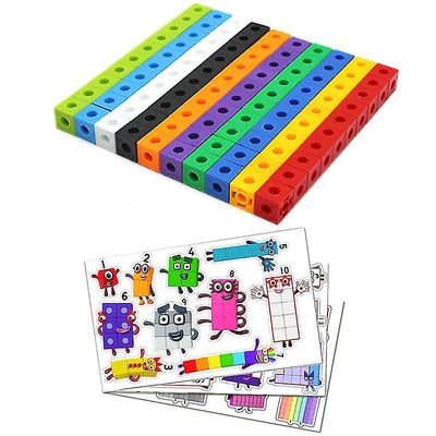 100kpl matematiikkaa, joka linkittää kuutiot numerolohkot toisiinsa kytkeytyvät monilinkkilaskentalohkot Aseta b