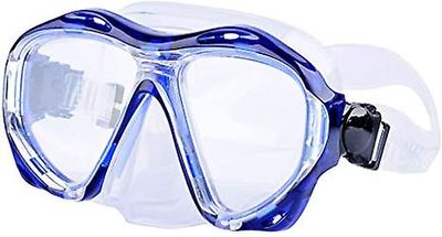 Linkrunning Svømmemaske beskyttelsesbriller UV-beskyttelse Anti tåge og anti lækage til mænd Kvinder Unge Voksne Dykning Snorkling Blå