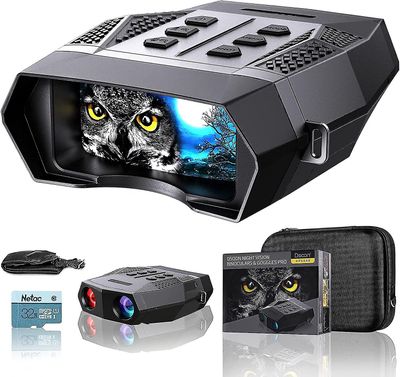 Suren Night Vision Beskyttelsesbriller, nat Vision kikkert for voksne, se I 100% Mørke-sort