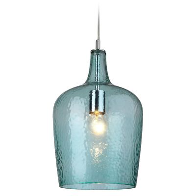 Firstlight Lighting Glas 1 Let kuppel loft vedhæng Krom, Aqua Glas, E27