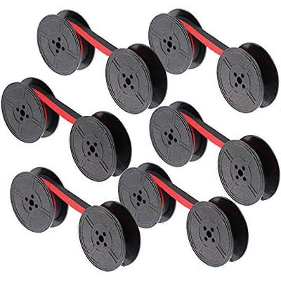 6pack Typewriter Ribbon Spool Typewriter Ribbon Punainen ja musta kelan vaihtopaketti kirjoituskoneelle Musta Punainen