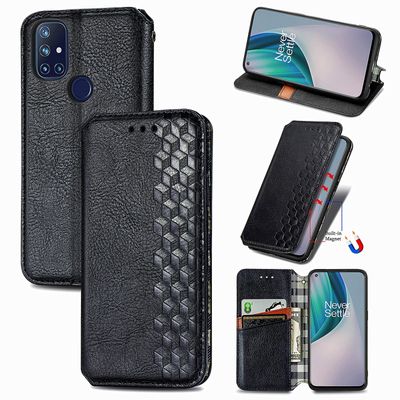 Kompatibel med Oneplus N10 5g Flip Case Etui Vintage Wallet Flip Cover med magnetisk lukning Coque - Blå sort