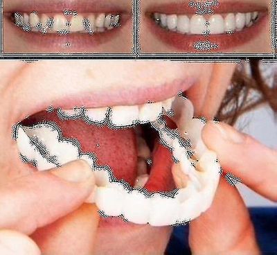 Ett par övre och nedre högkvalitativ protes Instant Smile Comfort Fit Flex kosmetiska tänder Protes Teet
