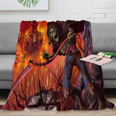 Tv Sofa Flanell Teppe Teppe Kast, 3D Iron Maiden Print Teppe Mikrofiber Soft Throw Teppe Lett Fluffy Varm Komfortabel Plysj Teppe 150x200cm 60x50in...