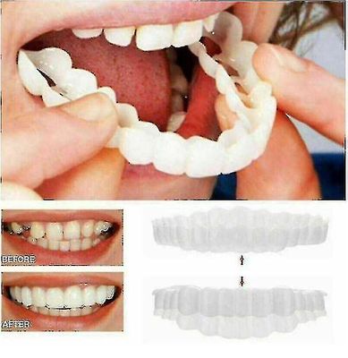 2pcs Smil Snap på Upper False Tooth Dental Finer Proteser Falske tænder Cover Høj Kvalitet