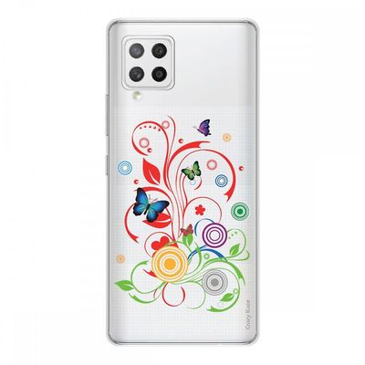 Crazy Kase Hull Til Samsung Galaxy A42 5g i silikone fleksibel 1 Mm, sommerfugle og cirkler