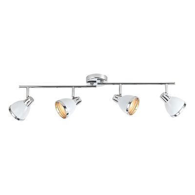 Dar Lighting Osaka Spotlight Bar Gloss Hvid og poleret krom, 4x E14