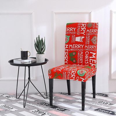 Liltop Xmas Slip Dining Chair Seat Cover Jule banket fest indretning Bogstaver 1 PC
