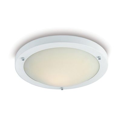 Firstlight Lighting Rondo 1 Lys Flush Loft Lys Mat Hvid, Opal Glas IP54, E27