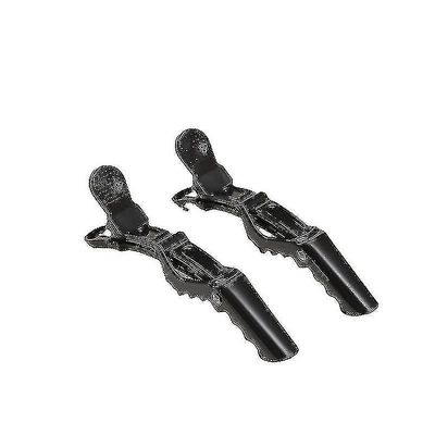 Krokodille frisør klip, professionel styling hår Barrette Plast Salon Hair Clips til kvinder og piger (5stk, Sort)