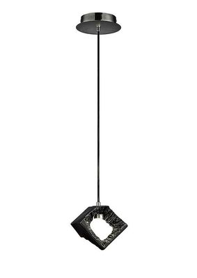 Inspired Lighting Salvio keramiske firkantede skulptur loft vedhæng 1 x 3W LED Chrome, Sort