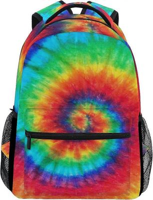 Spiral Tie Dye Reppu Trippy Travel School olkalaukku lapsille Pojat Tytöt Naiset Miehet 11.5x8x16 in Valokuvan väri One Size