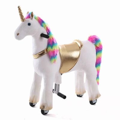 Kijana Yksisarvinen mekaaninen leluhevonen (pieni) - 3-6 vuotta - Rainbow Valkoinen 29 x 74 x 79 cm