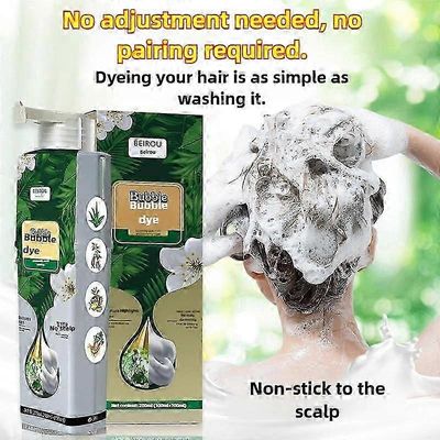 Bubble Plant Hair Dye Shampoo, hiusten väri shampoo, kasvi Bubble Hair Dye Shampoo, välitön luonnollinen hiusvärishampoo Ruskea musta