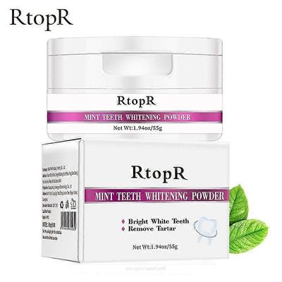 RtopR 55g hampaiden valkaisujauhe helmien puhdistus luonnollinen mintun hammasjauhe suuhygienia tahrojen poistamiseen