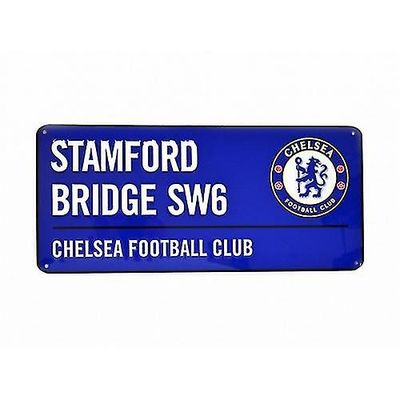 Chelsea FC offisielle fotball fargede metall gateskilt Blå/hvit One Size