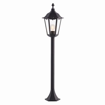 Endon Collection Lighting Burford 1 lys udendørs gulvlampe Matt Sort Maling, Glas IP44, E27