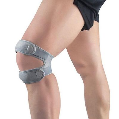 Sport dobbelt handling knærem støtte band knæ brace beskyttelse smertelindring patella tendinitis brace sundhed Grå