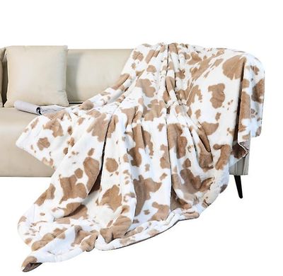 Handuo Super blød sofa tæppe, tv-seng fuzzy tæppe khaki 160*200cm