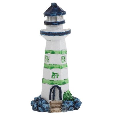 Välimeren tyylinen hartsi majakka akvaariokoriste pieni akvaariokoristelu, luova käsityö, ainutlaatuinen kalojen piilopaikka, kylpyhuone ja koti Se...