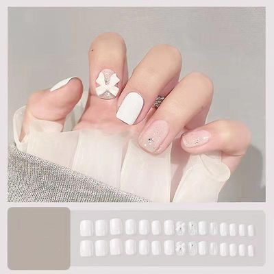 Bærbar negle patch aftagelig blød negle patch gelé lim færdig søm patch wearable nail patch Julepenge