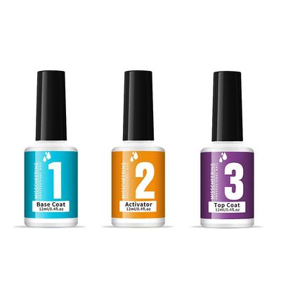 12ml Dip Powder Kit Base-top Coat, Activator, Dipping Powders Essentials Kit 1 set