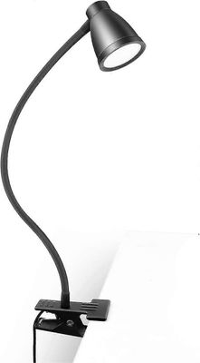 Pöytävalaisin klipsivalo, 3 valotilaa 5 himmennettävä kirkkaus Kirjan lukuvalo, silmiinpistävä yöpöytävalaisin, joustava kaulan pöydän puristinlamp...