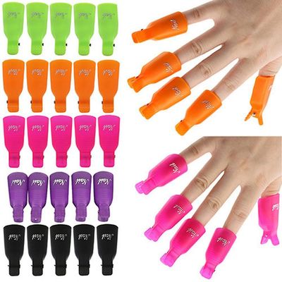 10pcs Nail Art Soak Off Cap Clip Uv Gel Polsk Remover Wrap Tool Fingers Fluid til fjernelse af lak manicure værktøjer Pink