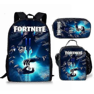Fortnite-painettu koululaukku lasten reppu tai laukku tai kynälaukku tai kolmiosainen setti 28 3pcs