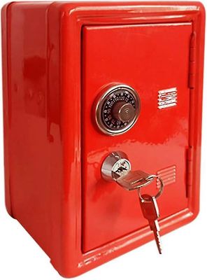 Metal Safe Box Kids Piggy Bank Safe Saving Box Låsning Money Box Money Storage Box Desktop Money Pot for børn Børn --WHBYV Rød