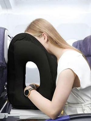 Matkatyyny Päivitetty ilmatyyny Ilmatäytteinen tuki Pääntuen Päiväunet Tyynyt lentokoneen tyynyille Pehmeä leukatuki musta