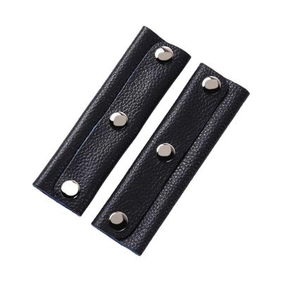 1 pari käytännöllistä nahkaista käsilaukkuhihnaa soljilla muodikas kahvasuojaholkki työmatkalle ja matkustamiseen musta