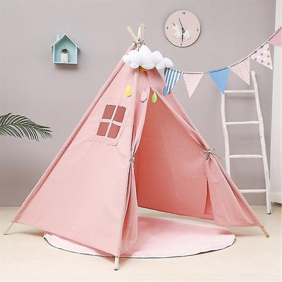 Lærred Børns Telt Telt Dukkehus Barn Indien Sleeping Dome Soveværelse Interiør Pink