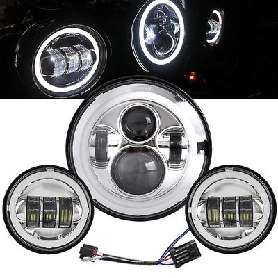 Motor Vehicle Lighting Til Harley motorcykel lys Davidson Electra Glide Softail Fat Boy Touring 7 tommer motor LED forlygte med 4,5 tommer tågelygt...