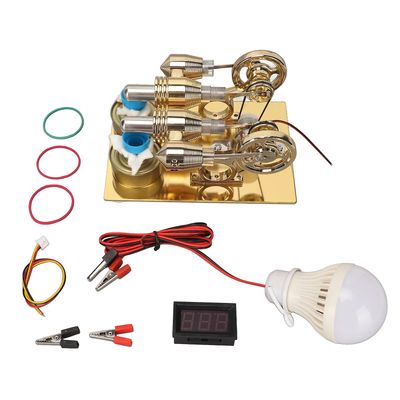 Rustfrit stål Stirling Engine Model - gylden farve, nem montering til undervisning og dekoration
